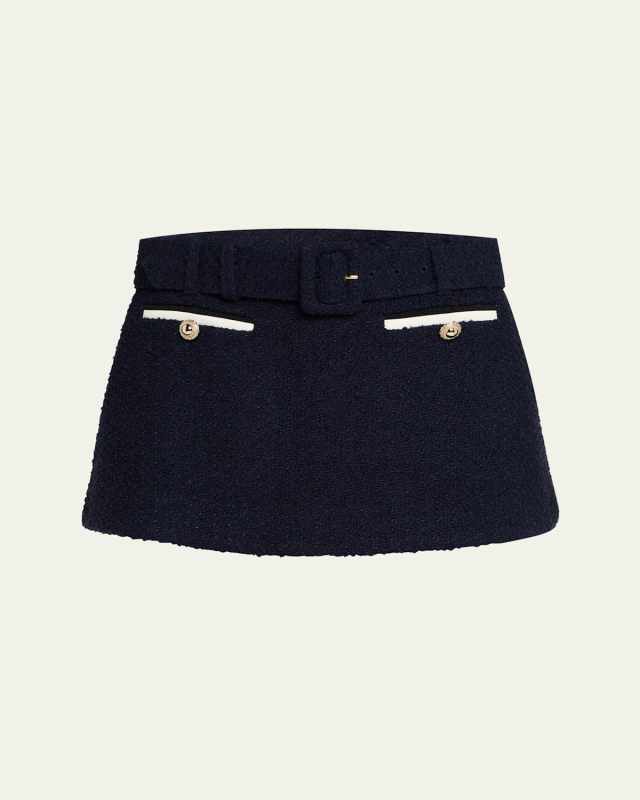 Belted Boucle Skort